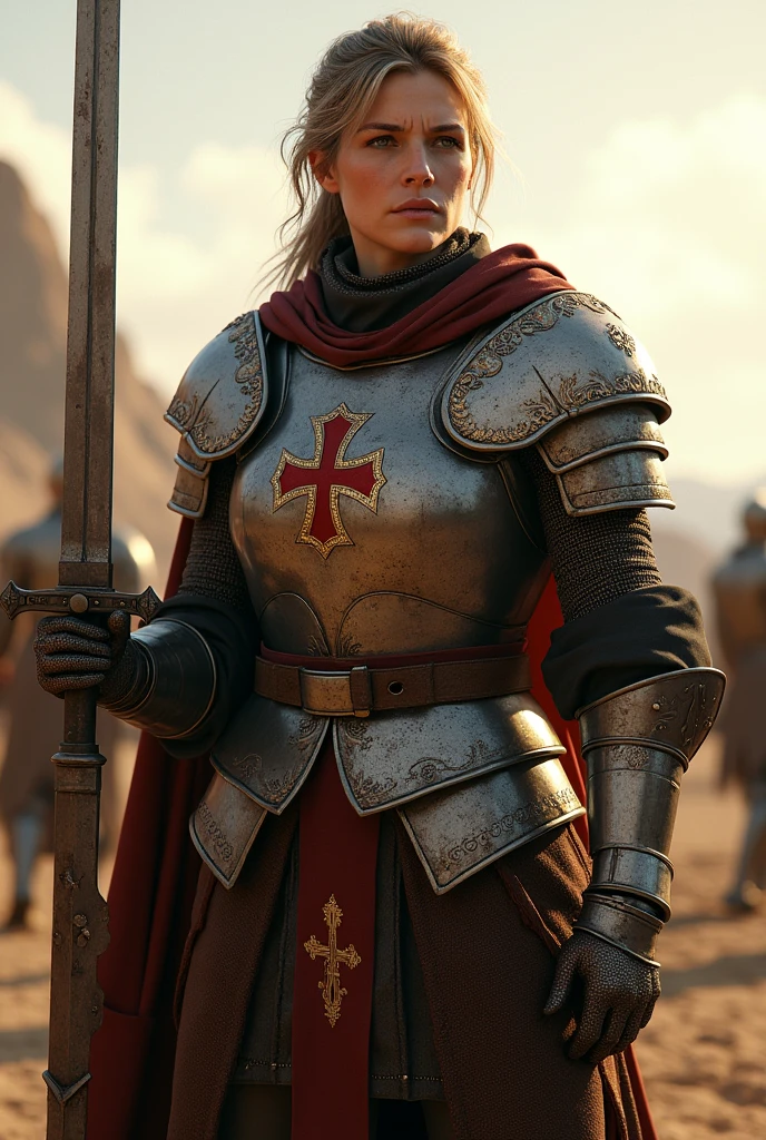 Female crusader soldier middle age