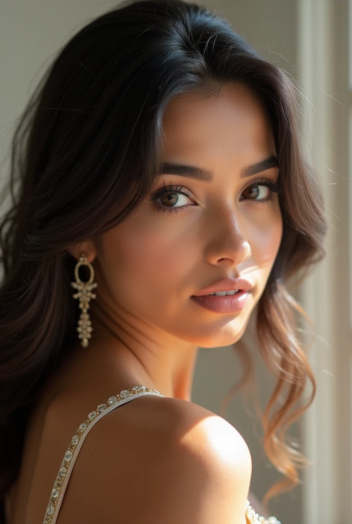 Indian women face future Collage looking into the camera portrait caused raw photo Hot Girl Makeup and Beautiful Indian Hot Girl Age 25 
White Face Cute Back Body Camera 