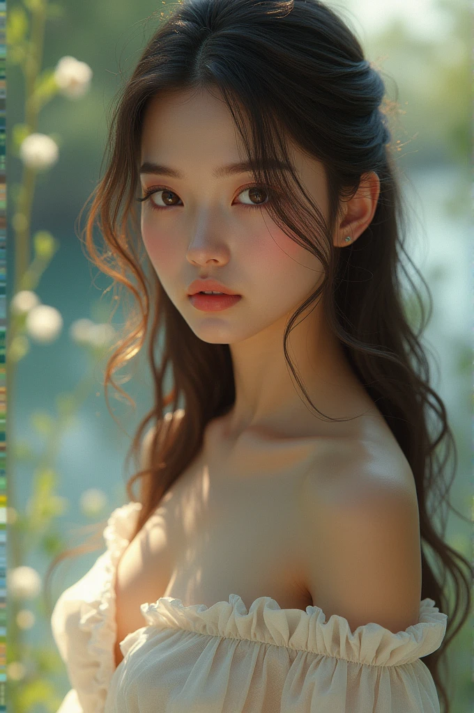 Masterpiece,Very detailed CG unity 8k wallpaper.,1 girl, 16 years old,beautiful, realistic, Blurry, Blurry_background,  brown_hair, plum blossom, Depth_of_flower garden, nose, realistic, alone,Chinese, (((totally naked,I wasn&#39;t wearing anything.)))))), completely naked, ((((หีbeautifulรอยแยกแนบสนิทใขน))),(((Show off a well-shaped pussy.))))smile a little, ((full body shot))),Posing as a professional model