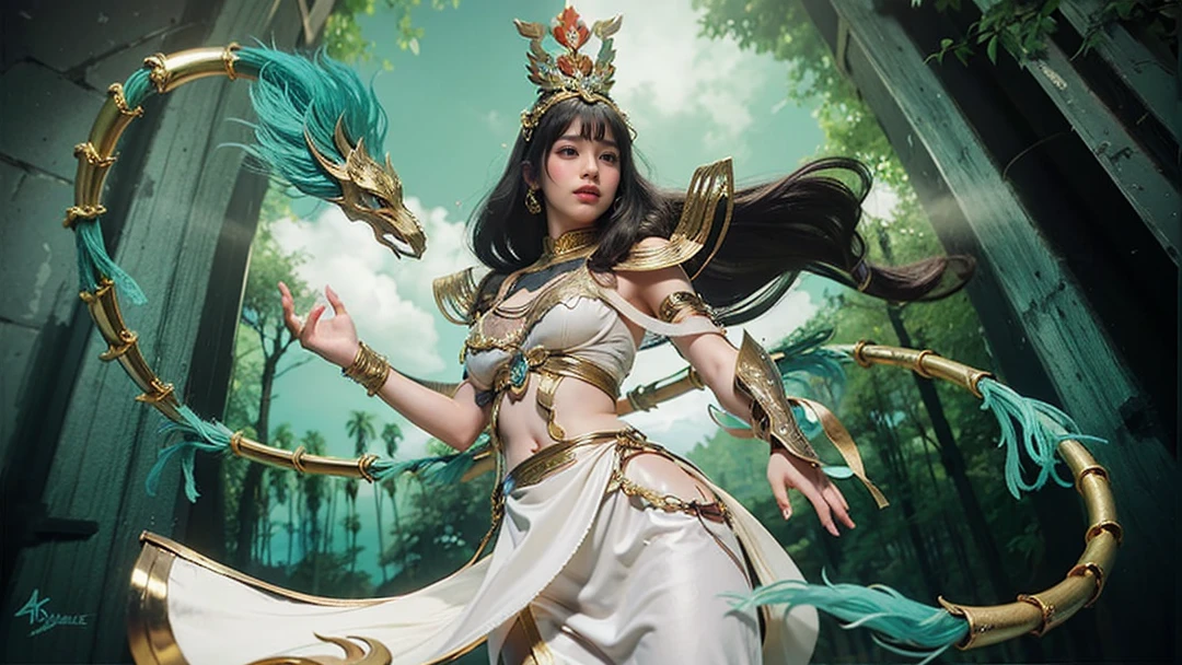 a close up of a girl (mobile legends character detailed black hair, big booobs , shadowbringers cinematic, 4 k detail fantasy, a beautiful fantasy empress, game cg, xianxia fantasy, xianxia hero, 2. 5 d cgi anime fantasy artwork, cinematic goddess close shot, ruan jia and artgerm, wow 4 k detail fantasy, hyperdetailed fantasy character