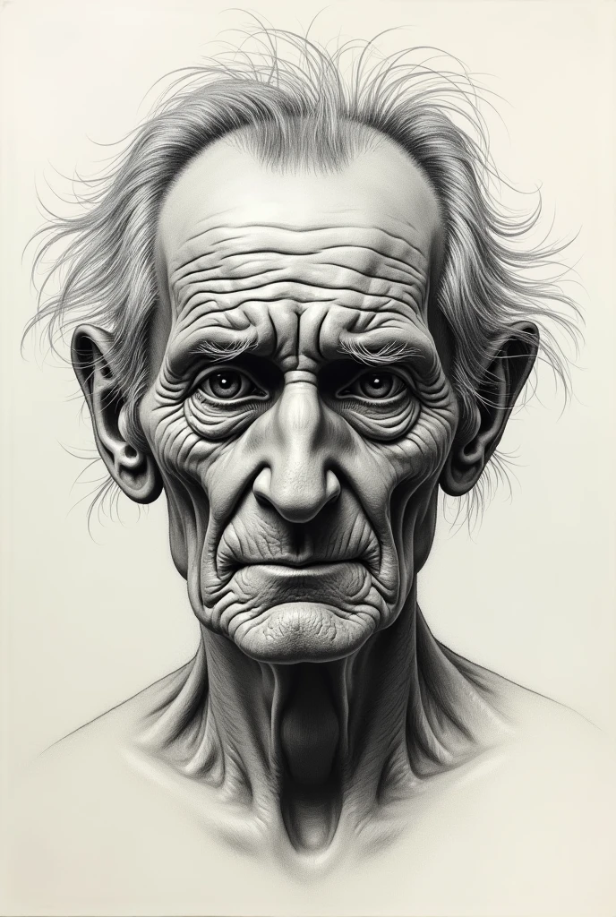 Sketch of an old man without many details
