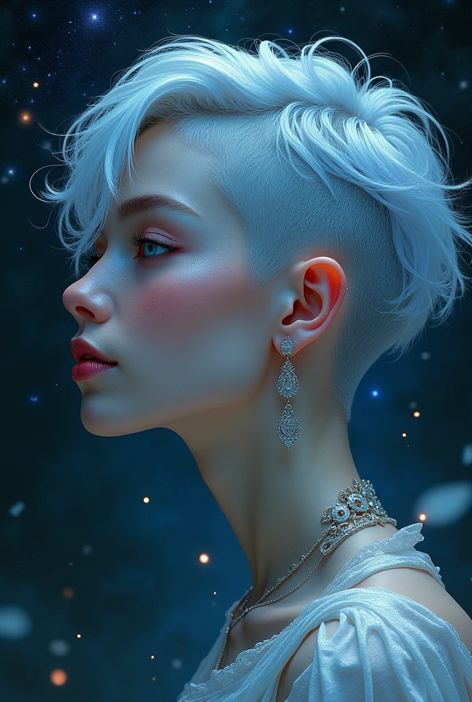 the moon goddess closeup filled background around face, fantasy magic, undercut hairstyle, dark light night, intricate, elegant, sharp focus, illustration, highly detailed, digital painting, concept art, matte, art by wlop and artgerm and greg rutkowski and alphonse mucha, masterpiece