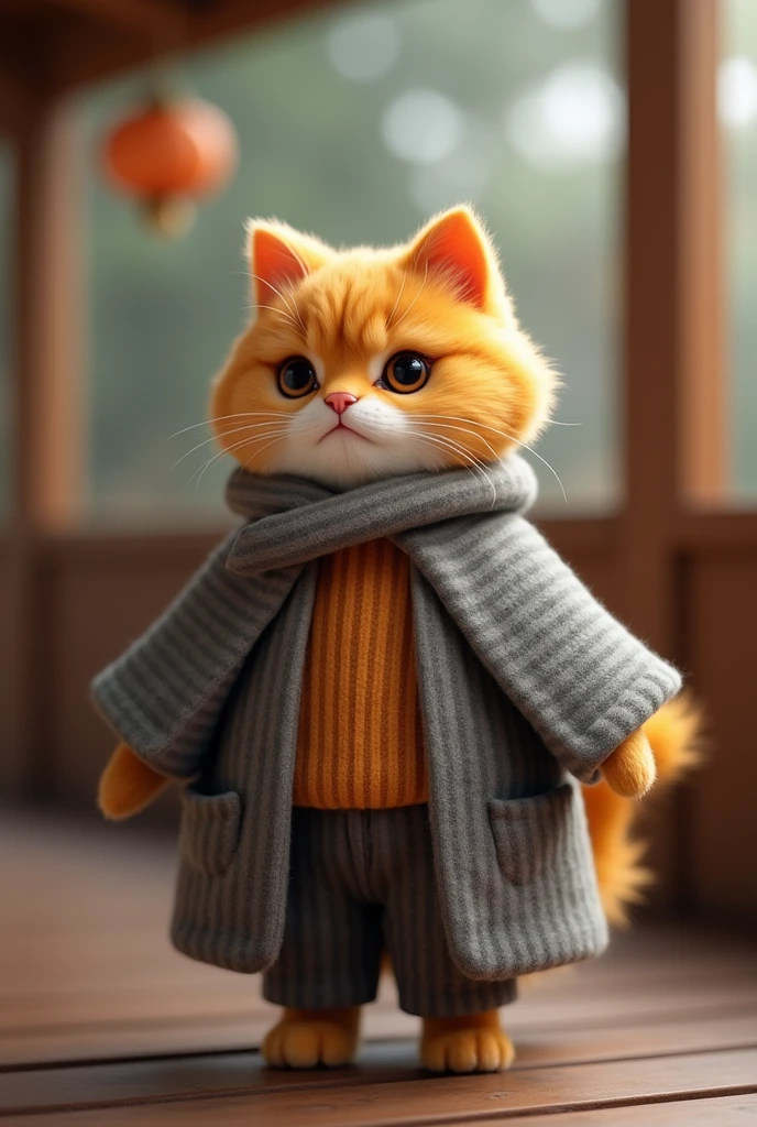 Cat,Are standing,doll,Japanese style,Tram,Hokkaido,Autumn Station,Wooden house,platform, Cape,Nguyen Gia,suit,tie,花Cat,Stupid dog,肌肉发达的雄Cat, (Delicate face), (High-quality fluffy fur)