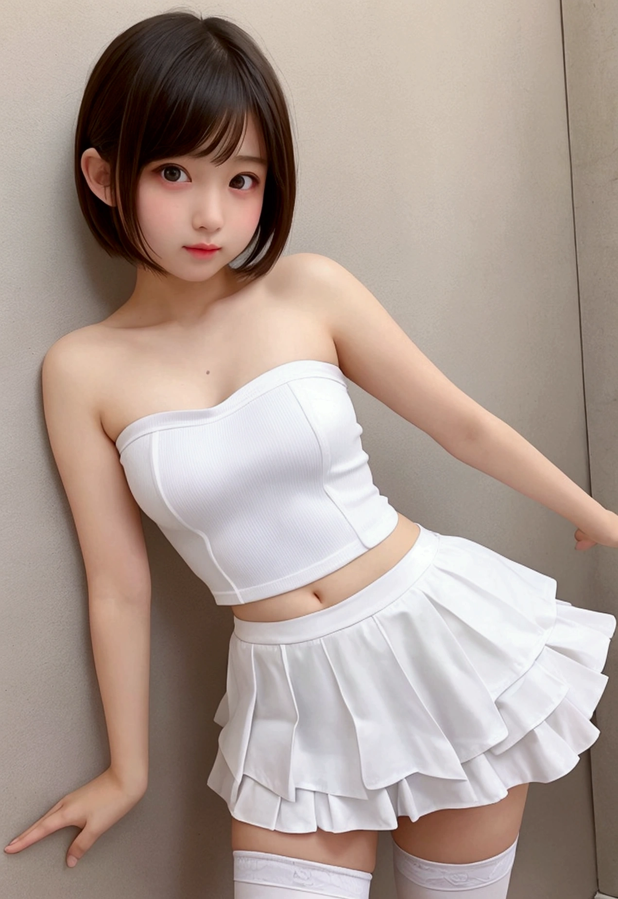 (cloth), (Thin red skirt,:1.3) (White Panty:1.5), (slim:1.4) ,,(Professional portrait, Professional Writing) ,masterpiece,最high quality,Realistic,8k,Official Art, Ultra-high resolution, (Facesitting:1.2),,Shining Cheeks ,(Glowing Skin:1.2),Medium Hair,(Blonde gradient hair:1.2), 8k,high quality, Super detailed, 最high quality, Very detailed, beautiful , (Professional portrait, Professional Writing) ,masterpiece,最high quality,Realistic,8k,Official Art, Ultra-high resolution,, , Vivid and cute panty, 　, Straight bangs, Medium Hair、Shrine maiden, , , 、Show your panties neatly from the front、Japanese high school girl like in the photo,　Pale-skinned girl, , , necklace, (:1.3), , , ,, 8k, , Plain eyes、, realistic breasts, , realistic girl, beautiful girl、(kawaii junior high school student:1.23)、I am studying, Brown Hair、Cheerleader、ribbon、, (The background is a concert stage:1.3), NUDE, (Surprised:1.1)、,　(panties:1.3), (spread-legs:1.2), (knees up:1.3), Focus Crotch, (Half-close your eyes:1.33)