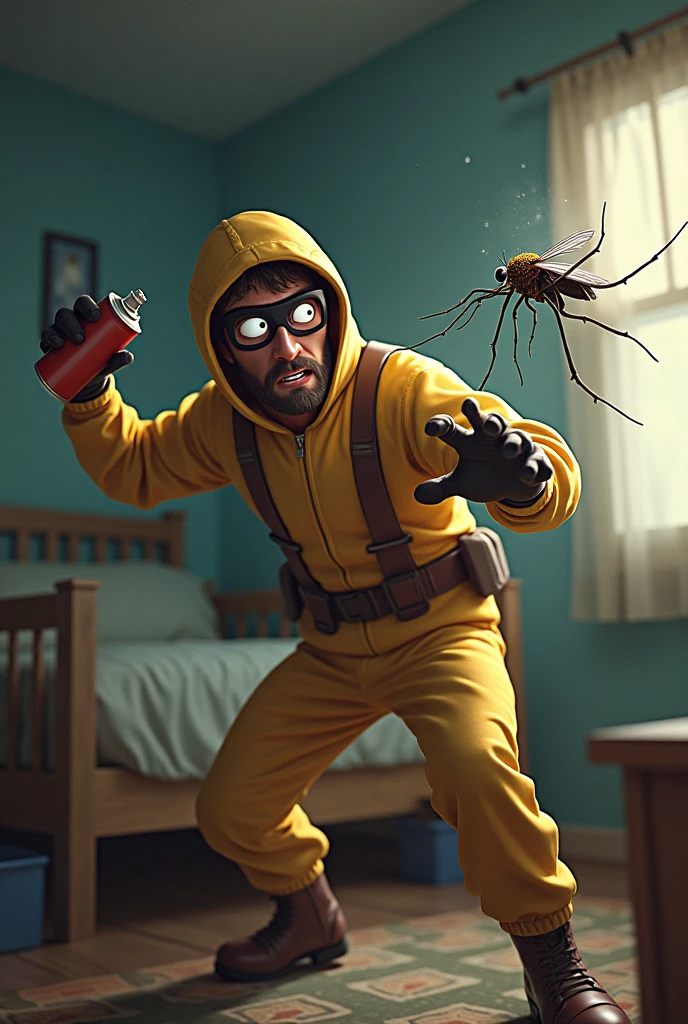 Exterminator killing a mosquito