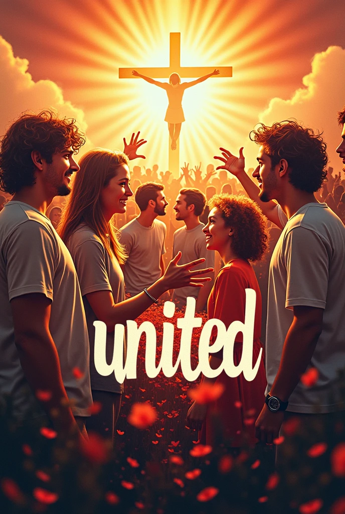 Christian gathering poster with the word united in Spanish