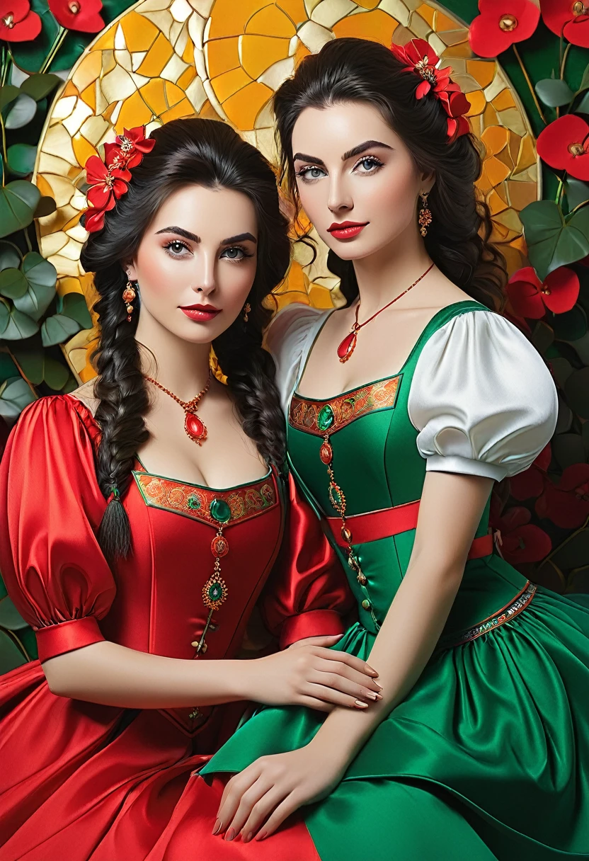 Vladislava Galagan's smiling face, your body is extremely large and muscular, gigantic arms, wearing golden armor with red chrome tones