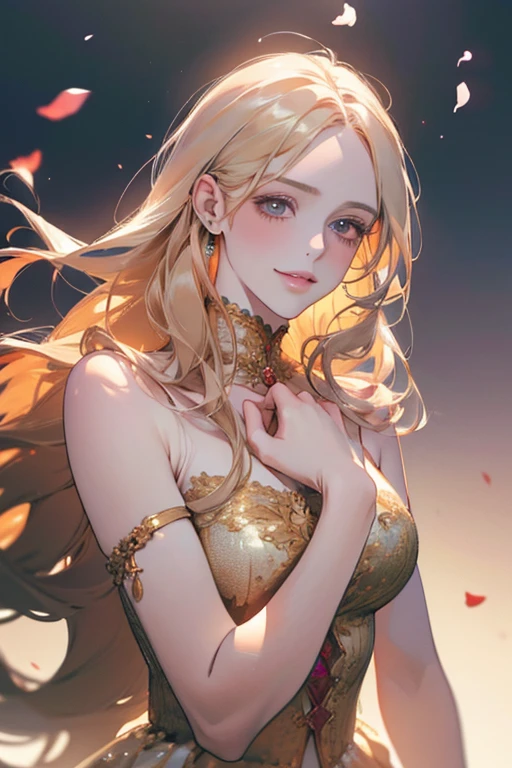 ,(best quality,4k,8k,highres,masterpiece:1.2),ultra-detailed,(realistic,photorealistic,photo-realistic:1.37),oil painting,portrait,colorful,pastel colors,soft lighting,flower garden,serene atmosphere,captivating smile,pure and innocent,golden hour,slightly blurred background,vivid colors,happy expression,long flowing hair,graceful pose,natural lighting,floating petals,dreamy ambiance,gentle breeze,delicate features