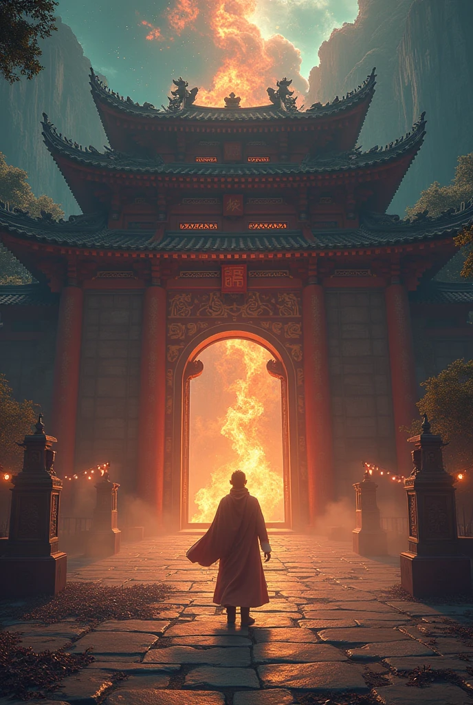 give me an asian in an astral temple