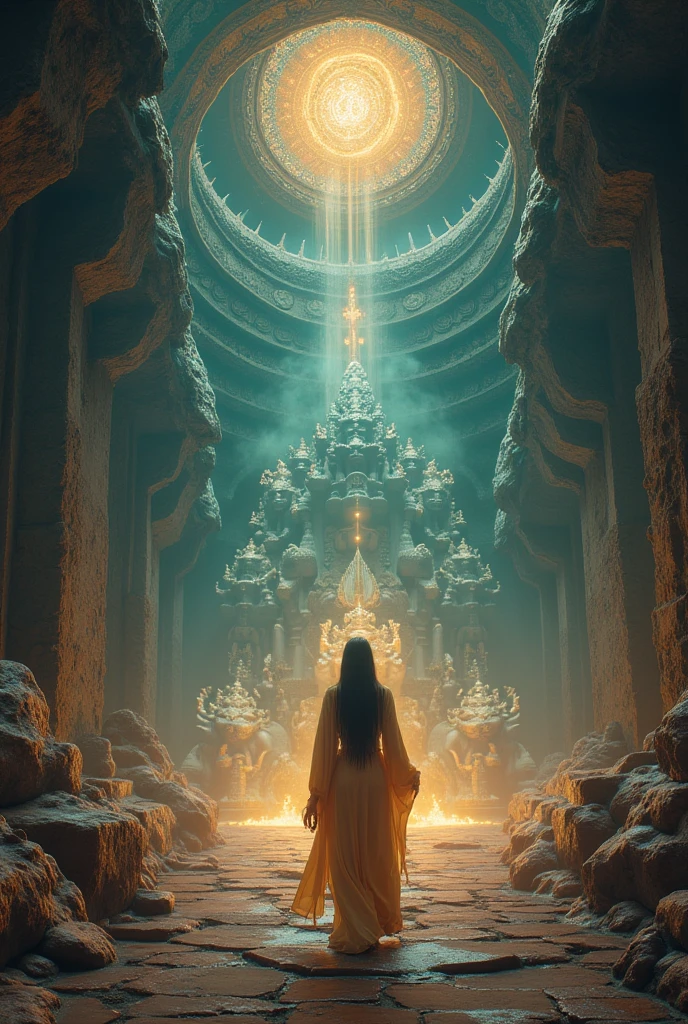 give me an asian in an astral temple