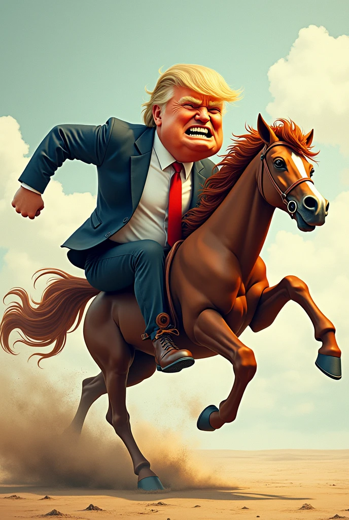 Trump runing like a horse
