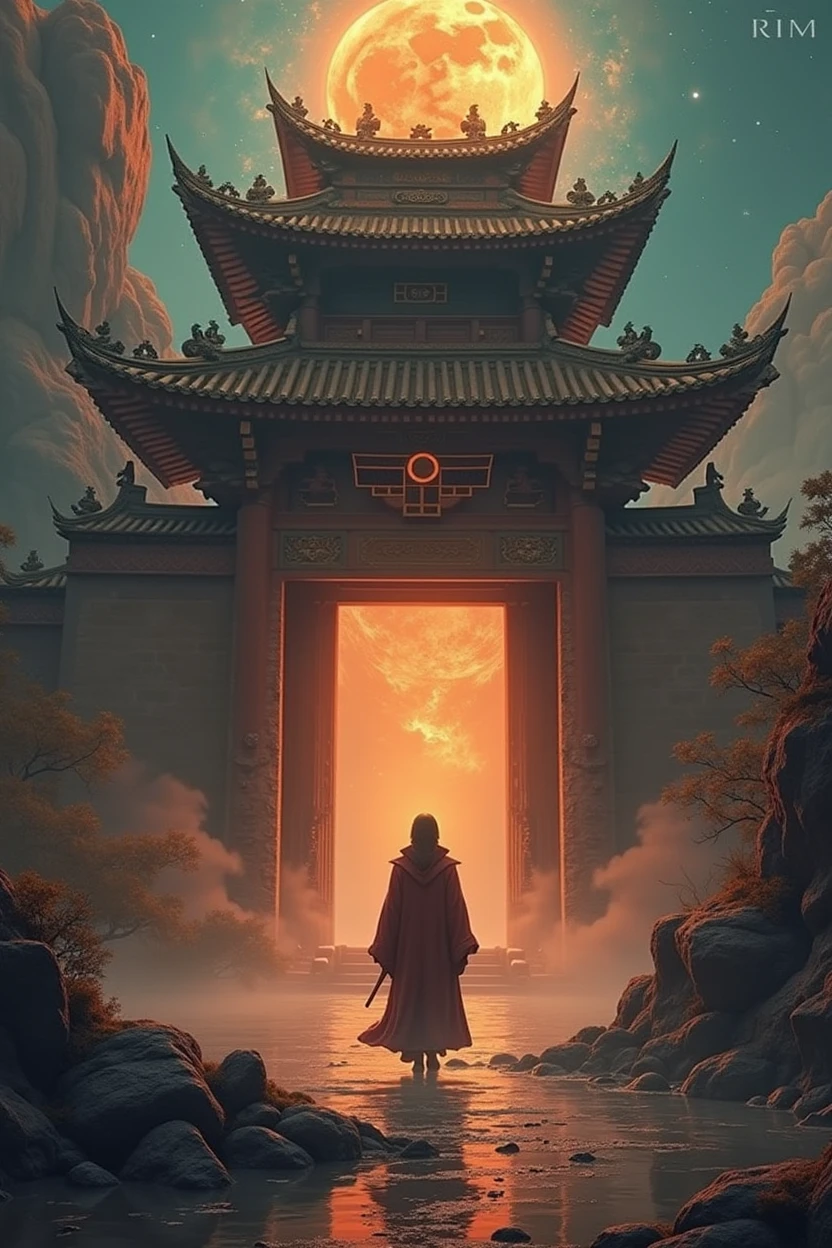 give me an asian in an astral temple