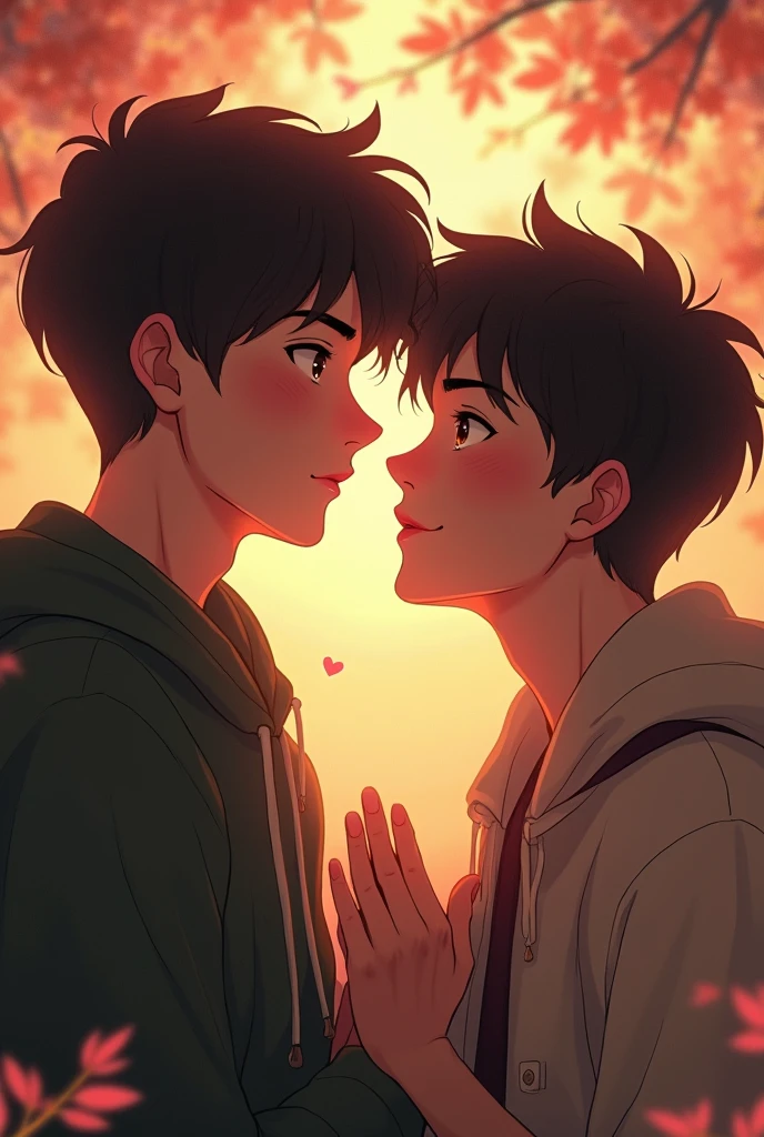 A couple of teenage boyfriends