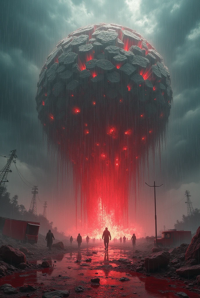 Generates a rain of large hail mixed with blood and fire 