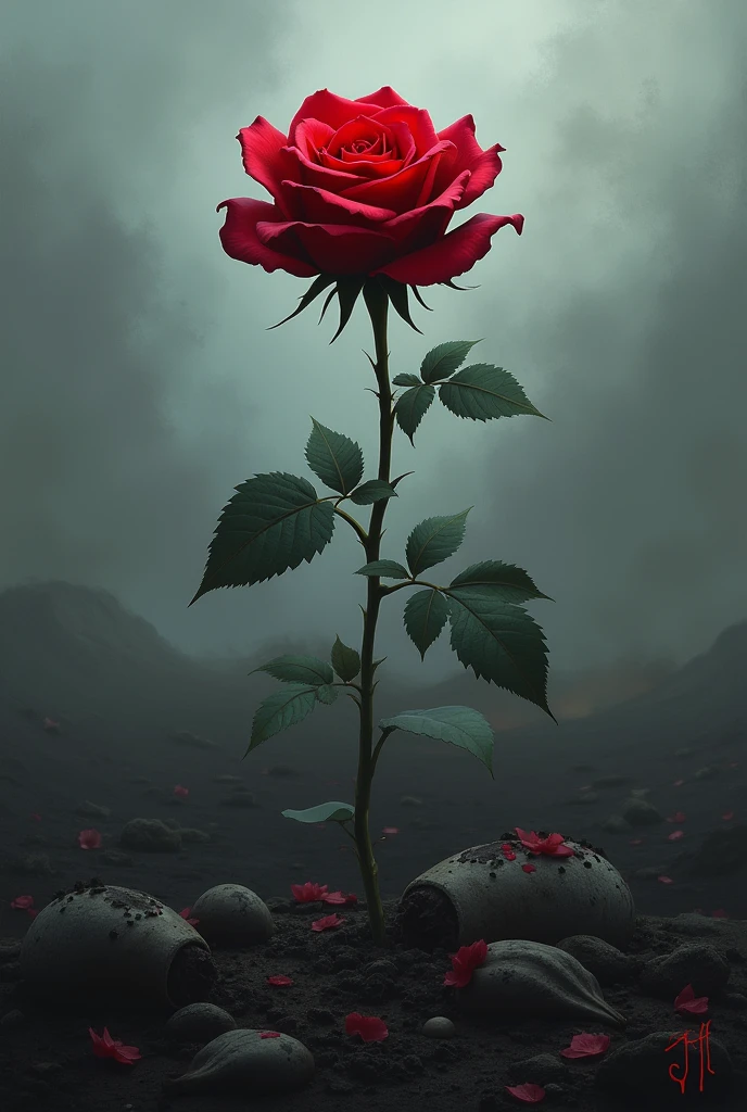rose (No one can make a living), On the battlefield , stop at corpses , with a menacing smile