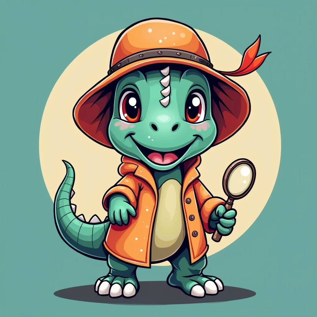 Dinosaur with a magnifying glass