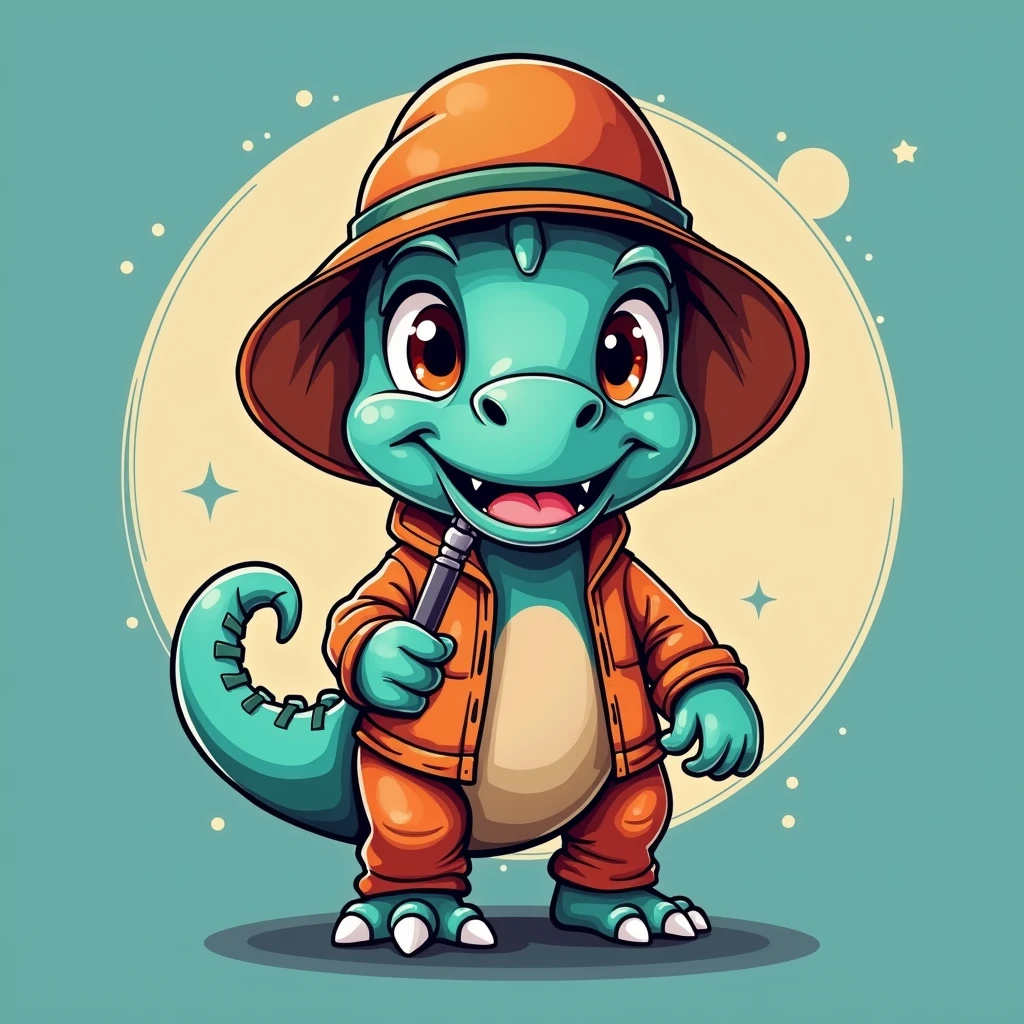 Dinosaur with a magnifying glass