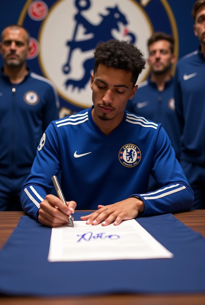 Create image petro neto signed chelsea contract in table
