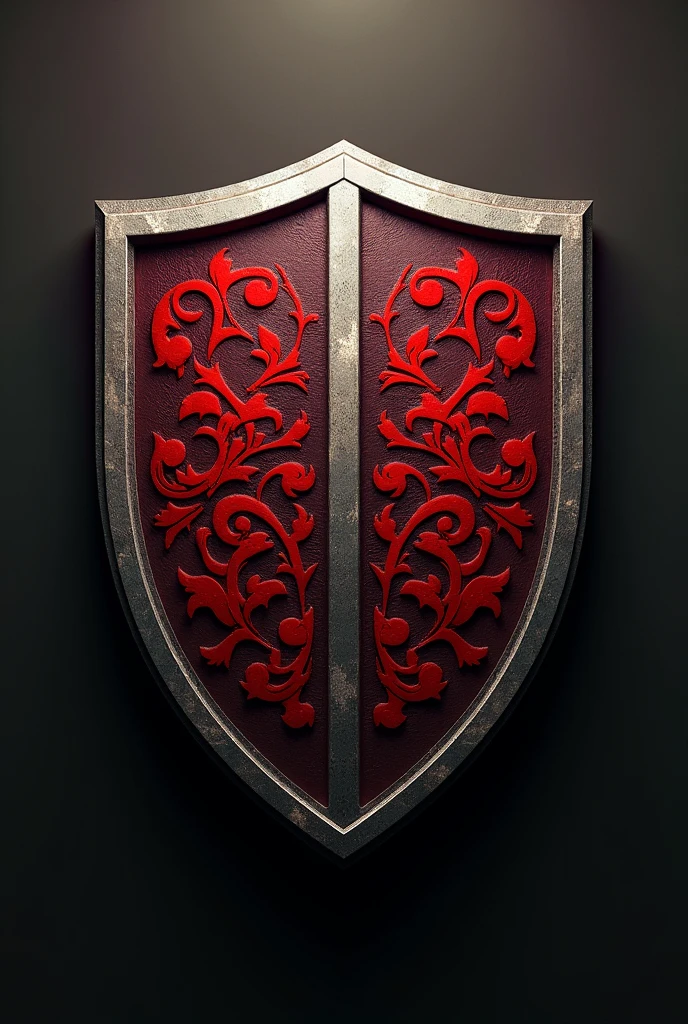 Create a shield for my football team,shield with red details
