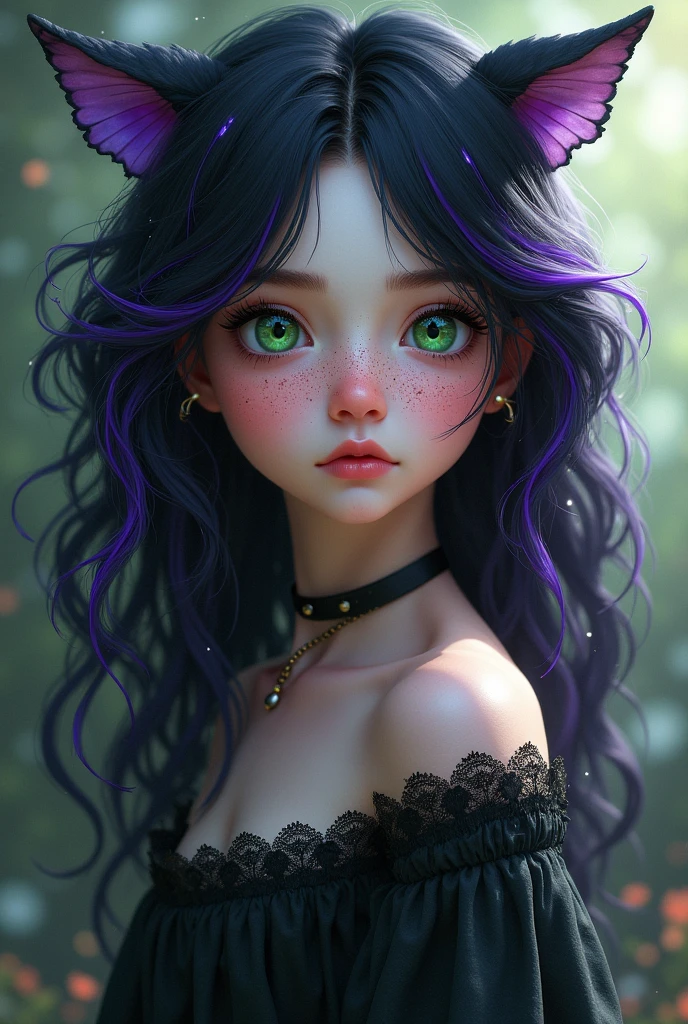 1girl hyper realistic, High Resolution, Breasts bigBangs, Fake Animal Ears, Blush, Open Mouth, Blue eyes, Closed Mouth, Red Eyes, Purple Eyes, Closed Eyes, Hair Ornament, Hairband, Depth Of Field, 8K Octane, Minimalism, 3D Rendering, 