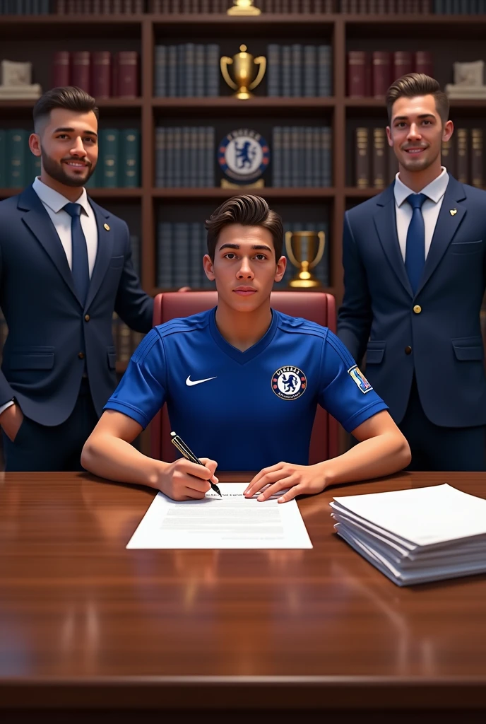 Create image petro neto (wolves) signed chelsea contract on the Table