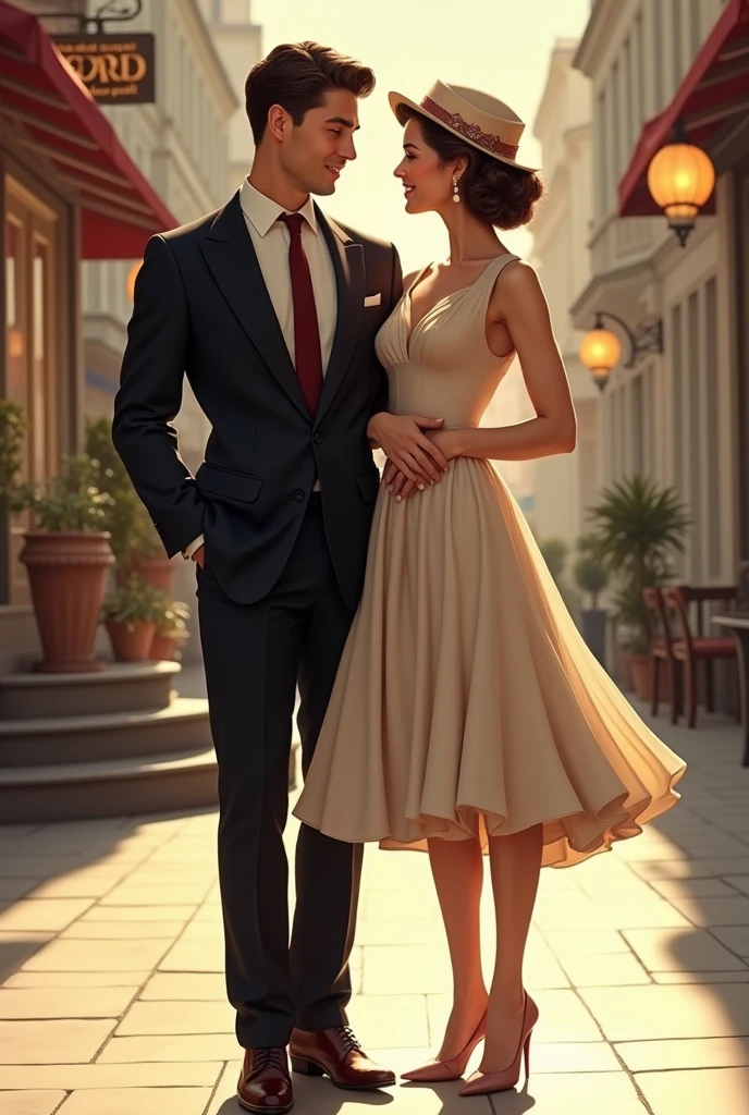 beautiful couple at the 50s