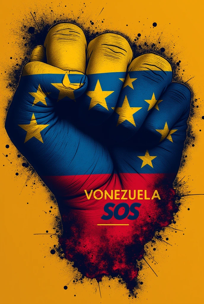 design of an original shirt with the seven-star Venezuelan flag and that says Venezuela sos