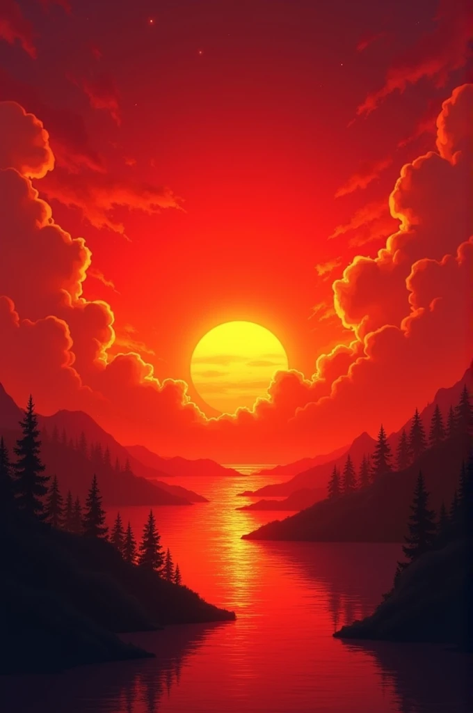 A red sunrise