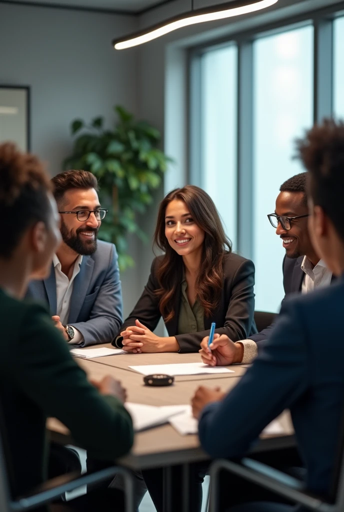 Group of 4 colleagues and a female colleague from engineering and sports called ingesport , 3 dark-skinned 2 white mestizos 