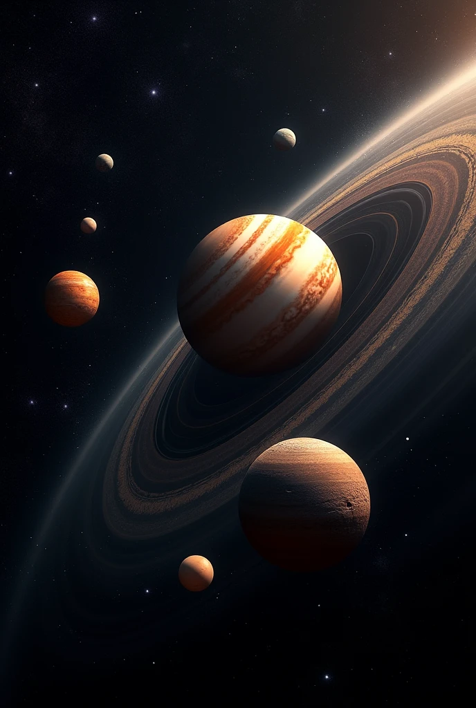 Super realistic space with all the planets super realistic 8k 