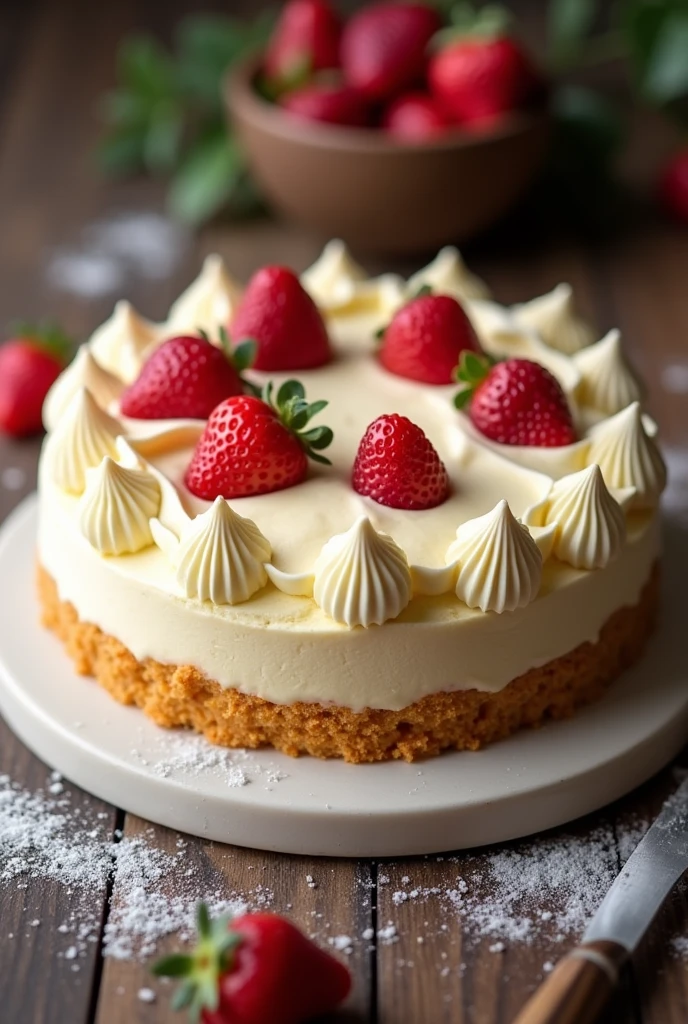 banoffe cake , Shank ,round ,circular ,whipped cream ,full picture ,best angle , Shank em pau