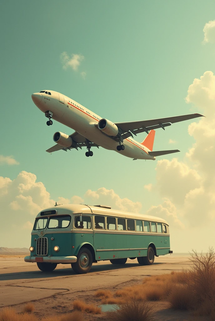 plane and bus