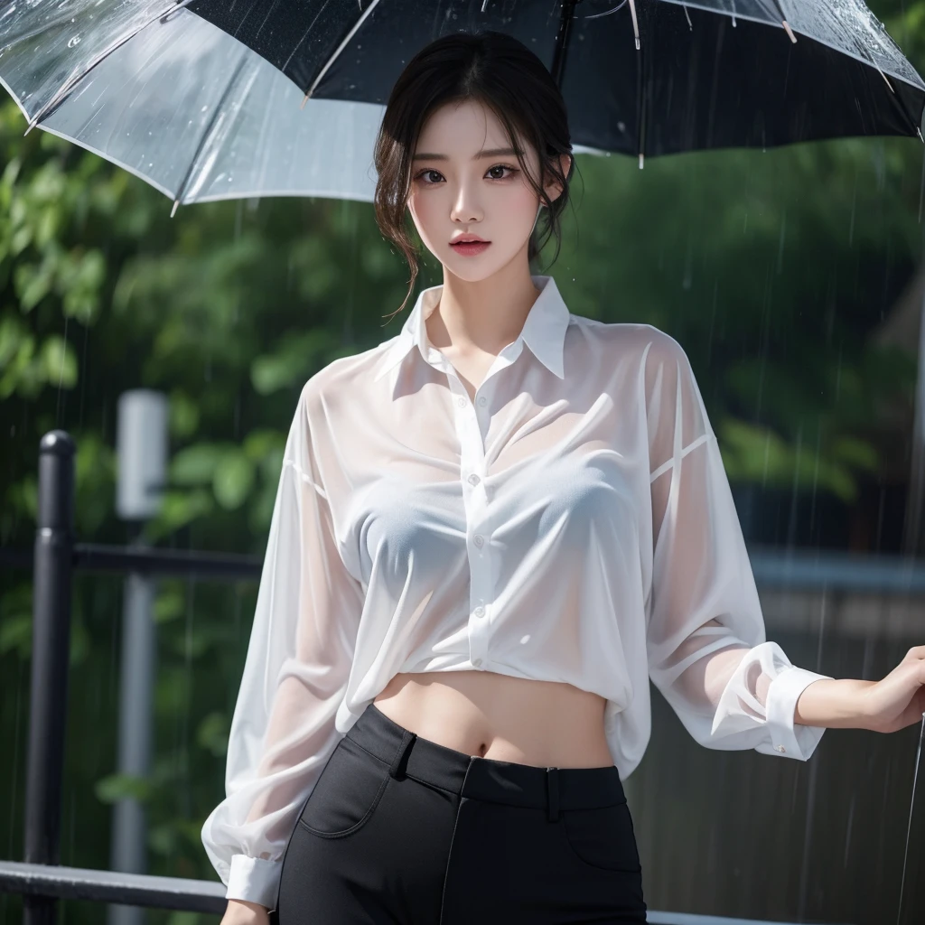 exy pose、Hair getting wet in the rain、Mr.々Hair style、Short Hair、Transparent shirt、Beautiful woman getting wet in the rain、typhoon、Get wet without an umbrella、Beautiful woman in the rain、雨で濡れたBeautyOL、Detailed face、Realistic、beautiful girl、Beauty、Office Lady Uniform、beauty、Beautiful woman、Narrow waist、Handsome woman、Tight pants look、suit、Sexy pose、タイトなsuitパンツ、雨で濡れたsuit、Wet naked shirt、See-through shirt、Shot in heavy rain、Naked shirt、Gaudy colored underwears