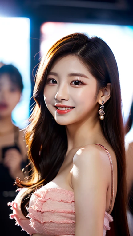 (a beautiful korean k-pop GIRL-GROUP IDOL, EXID-Hani, EXID UP AND DOWN MV, AH YEAH, HOT PINK, underrated group, real-life Cinderella, real -life rags-to-riches, fashion model, VERY TALL LADIES, LEGENDARY K-POP IDOLS, PHARKIL FANCAN, CHART REVERSAL, MUSIC BANK,
extremely detailed face, beautiful eyes, elegant makeup, long silky hair, flawless skin, delicate facial features, gorgeous smile, ample bosom, perfect figure, fashionable clothing, dynamic pose, cinematic lighting, photorealistic, artistically rendered, vibrant colors, masterpiece, (best quality,8k,highres,professional,ultra-detailed,photo-realistic:1.37), SFW,) #EXID #STAYC #IVE #SNSD #IU #BTS #DREAMCATCHER