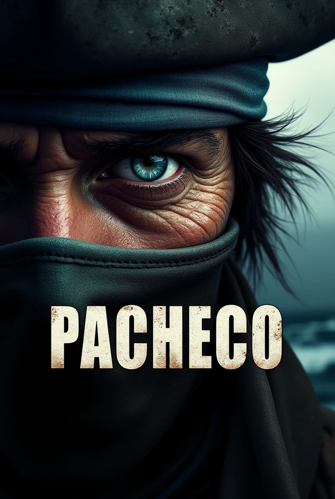 make me an image that has a text that says "Pacheco" and has a pirate eye.