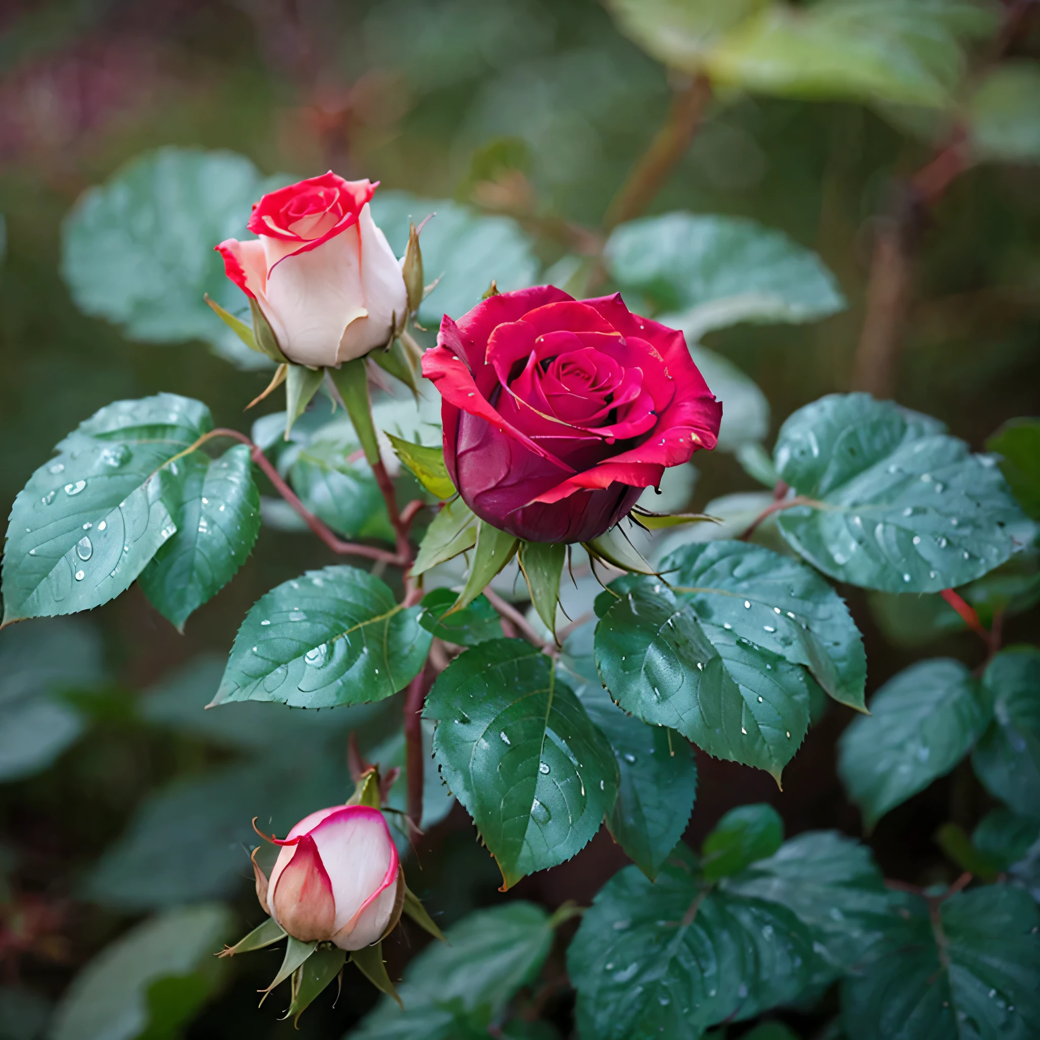 a red rose after the rain