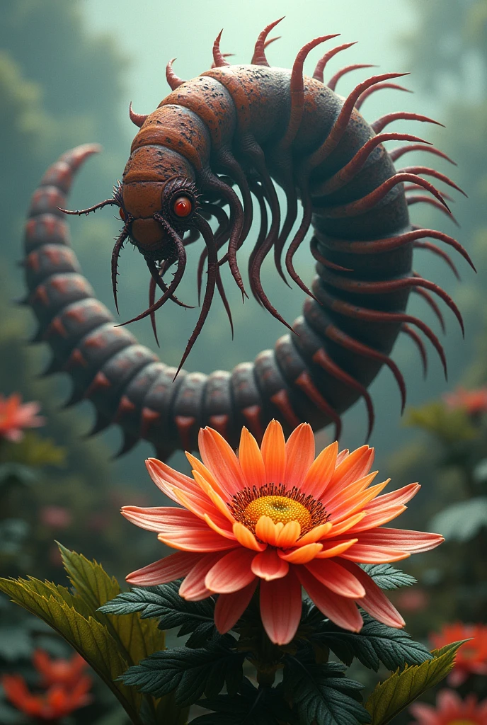 Make a centipede and a radiata flower
