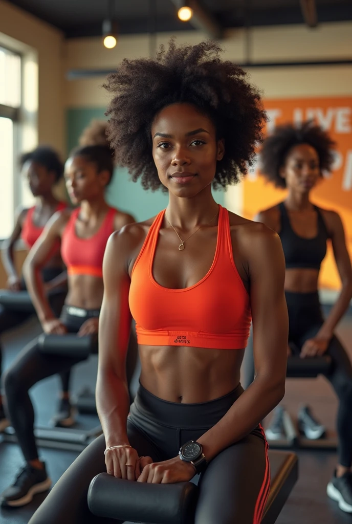 Beautiful black women at Gym