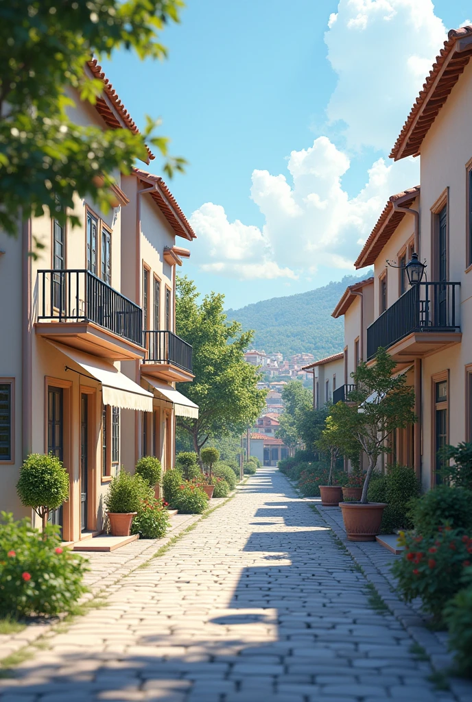 landscape Town White 150mm, Beautiful studio soft light, Very detailed (Realistic, photo-Realistic:1.37),wonderful, Every detail