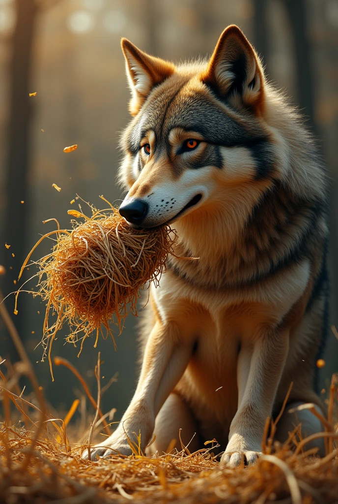 Wolf blowing a house of straw story