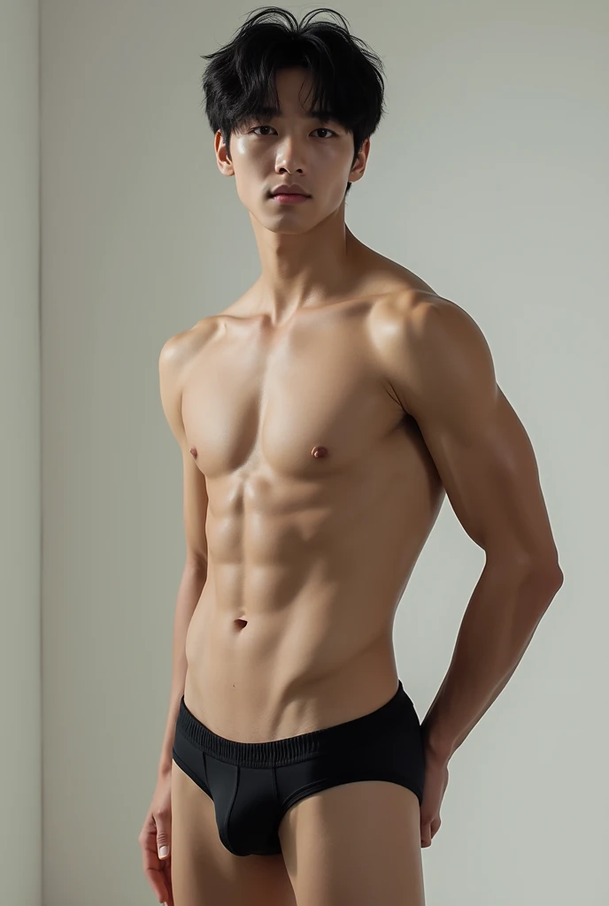 Jungkook de pie en boxers