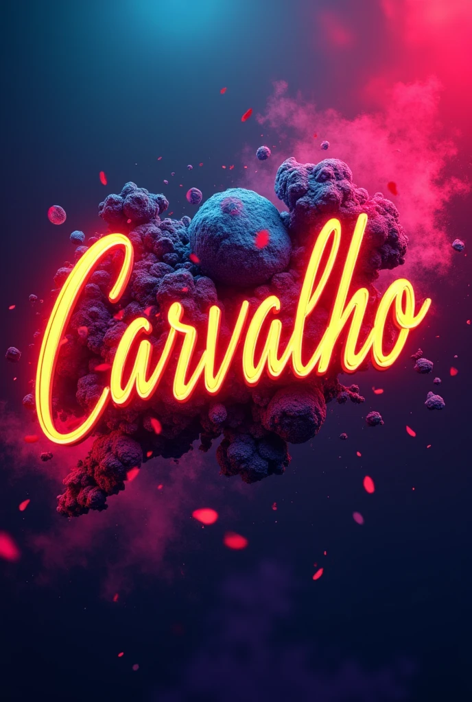 Make a YouTube banner that says 'Carvalho' in Portuguese with cool colors