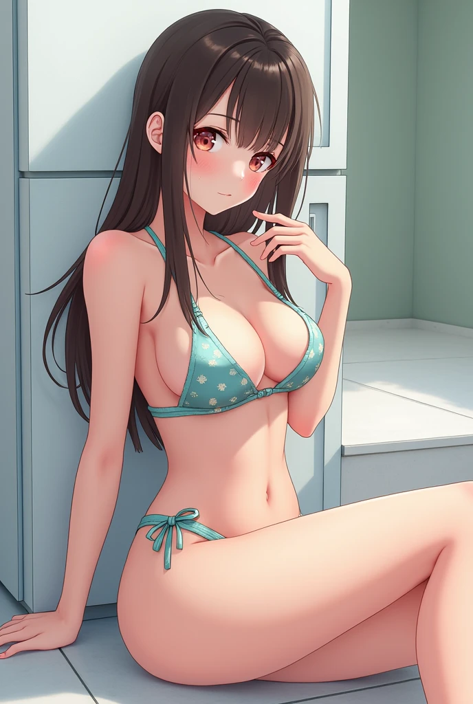 リアルなphotograph、Pay attention to the cute high school girl's face、bikini、Beautiful way to sit , Sit well, photograph,