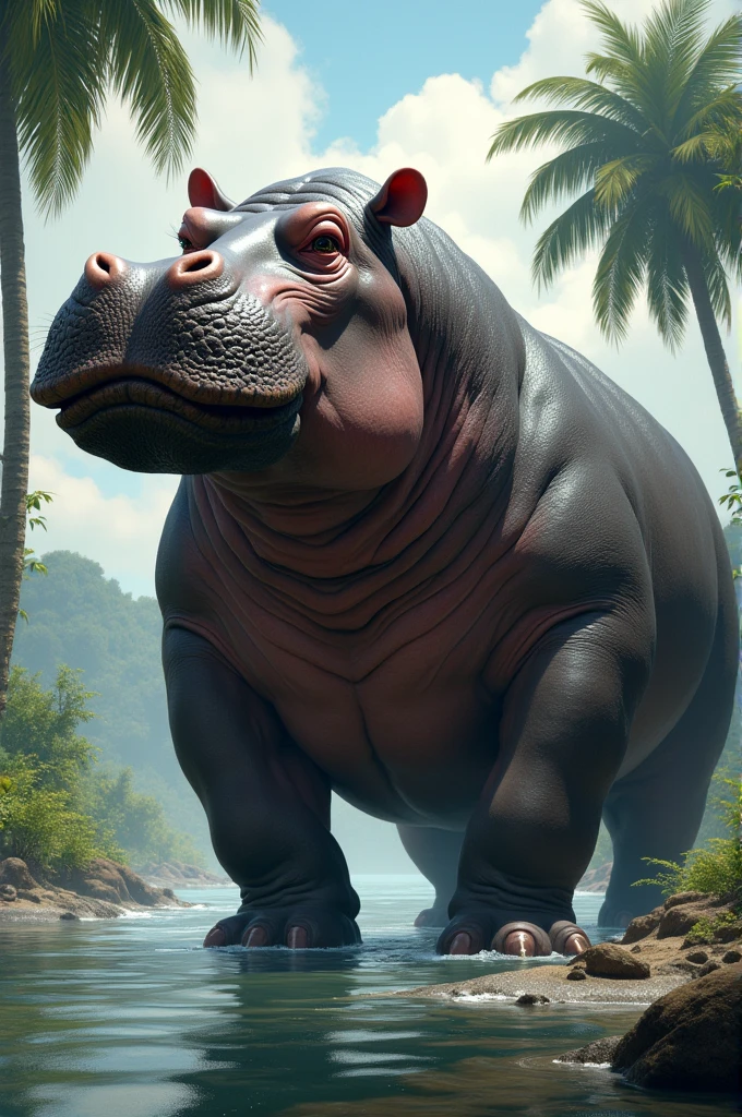 muscular hippo
