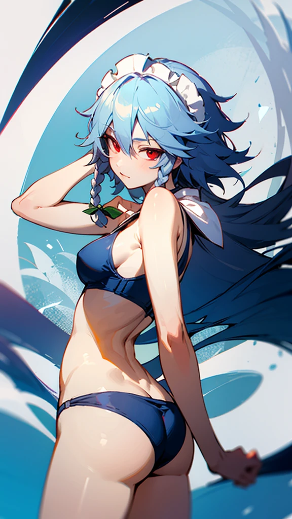 Highest quality　I have long hair　Sakuya Izayoi　Red eyes　Odd Eye　Swimwear　One person