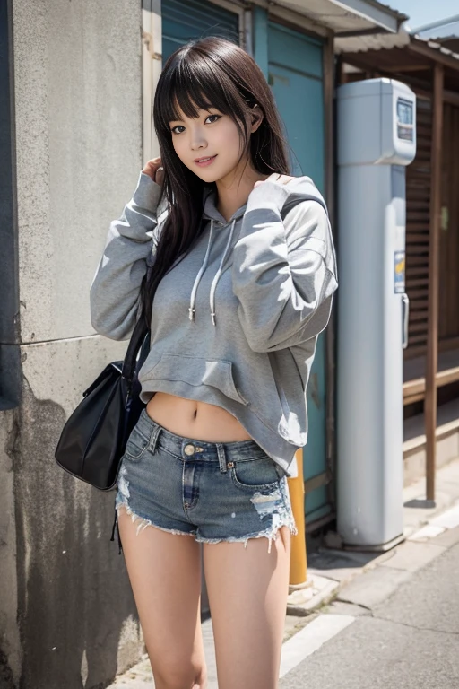 Costumes that change every time,((Never take off your underwear:1.4))((best qualtiy, 8K, tmasterpiece:1.3)), sharp:1.2, Perfect figure beautiful woman:1.4, Slim abs:1.2, ((Beautiful hairstyles, huge udder:1.2)), (Costumes that change every time:1.5),(Street:1.2),(((Pull up your skirt, With their own hands.:1.5))),Highly detailed facial and skin texture,A detailed eye,二重まぶた,A sideways glance at the camera,Change the color of pants with one image.,Sweet smile,((The woman in the back is wearing a skirt:1.4))