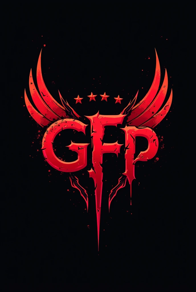 A logo for a shooting game team. The name of the group GFP DANGEROUS FACTION GROUP 