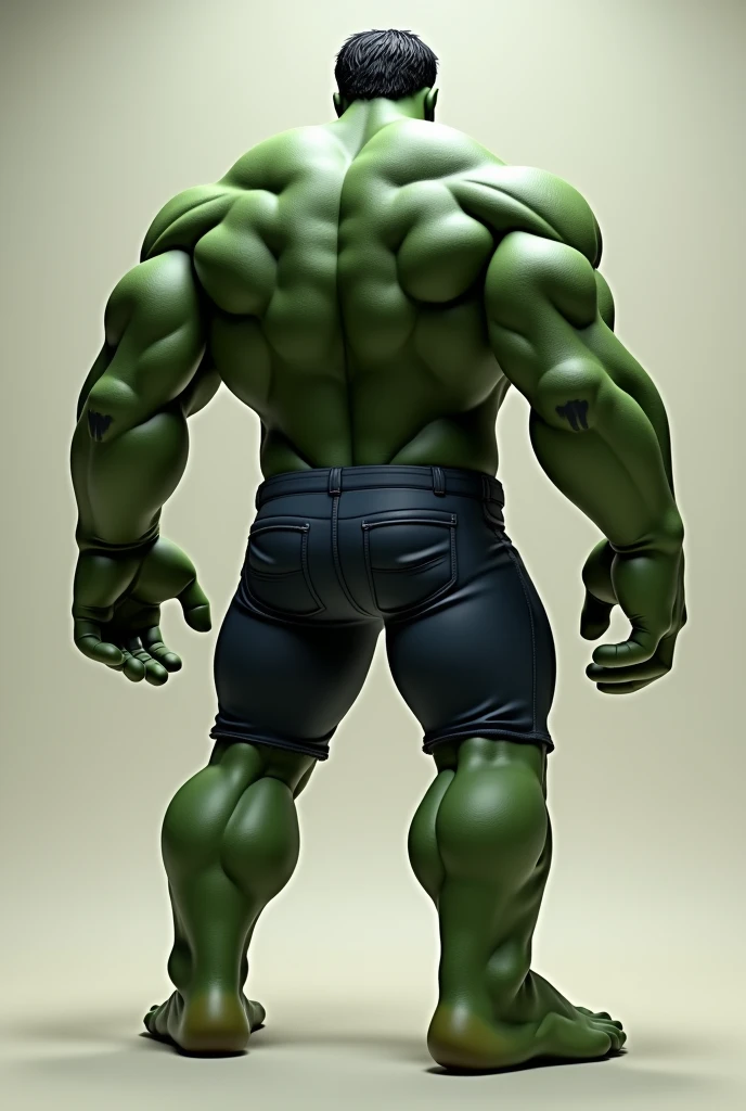 Can you make an image of NAKED hulk backwards to the camera, wh