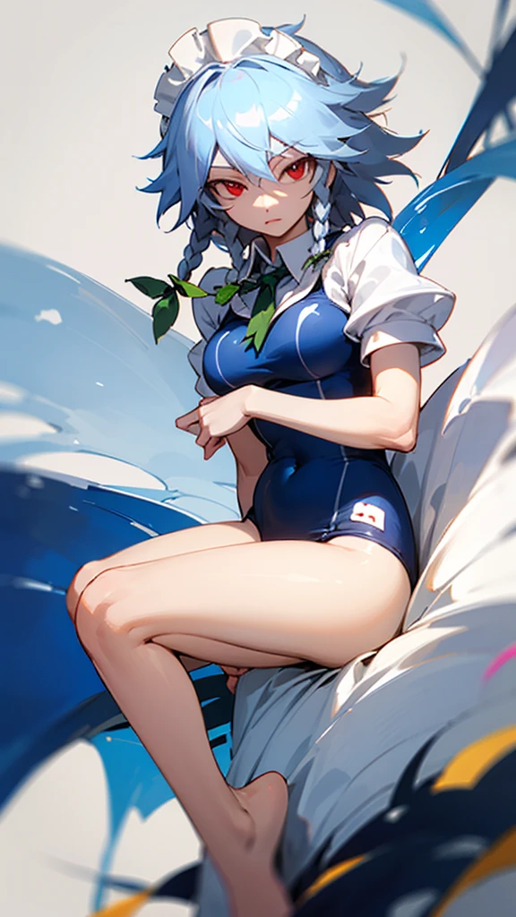 Highest quality I have long hair Sakuya Izayoi Red eyes Odd Eye School Swimsuit One person