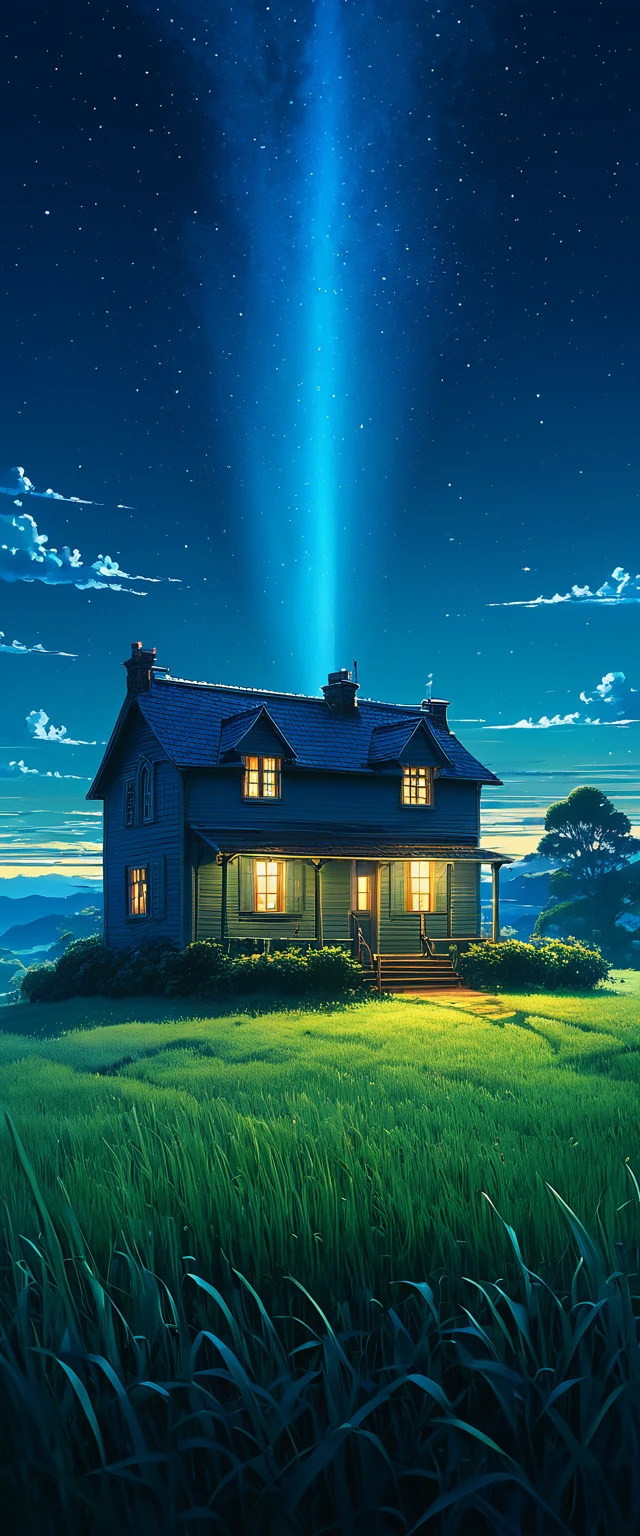 a country house, in the blue night, grassland makoto shinkai cyril rolando, Fondo de pantalla de arte anime 4k, Fondo de pantalla de arte anime, Kilian Eng y Thomas Kinkade, Rob Gonsalves y Tim White., silvain sarriel, Rhads y Thomas Kinkade, inspirado en RHADS, cyril rolando and m.w kalut, cyril rolando and m. w kalut, rhads!!!